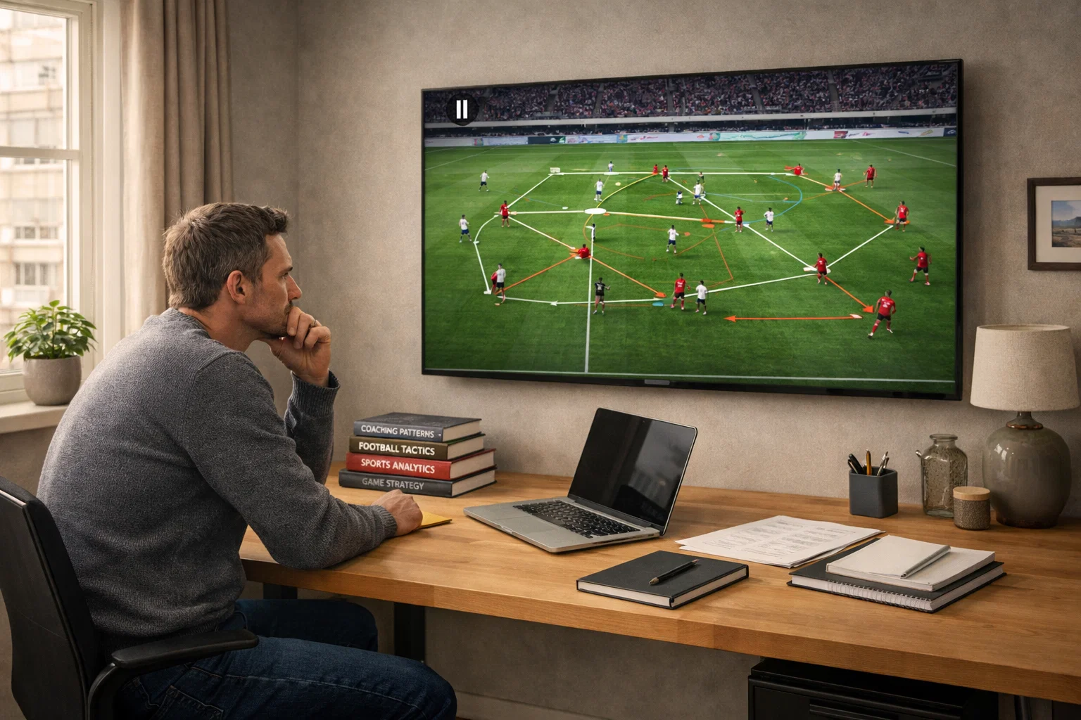 Professional bettor analyzing football match statistics