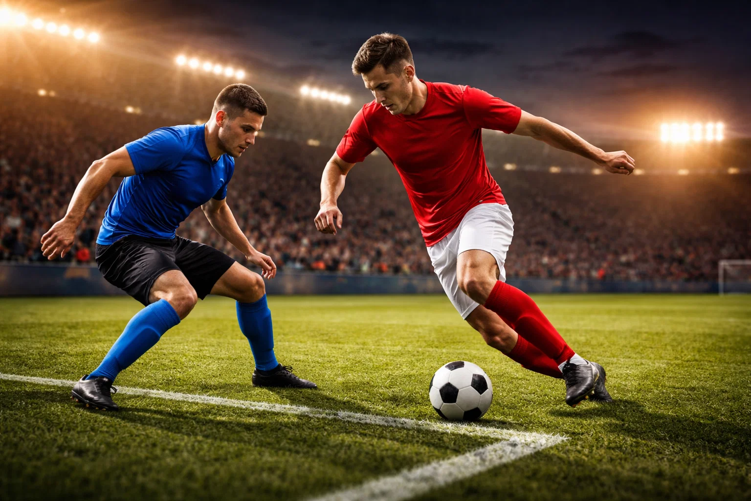 Football player scoring goal for next goalscorer market